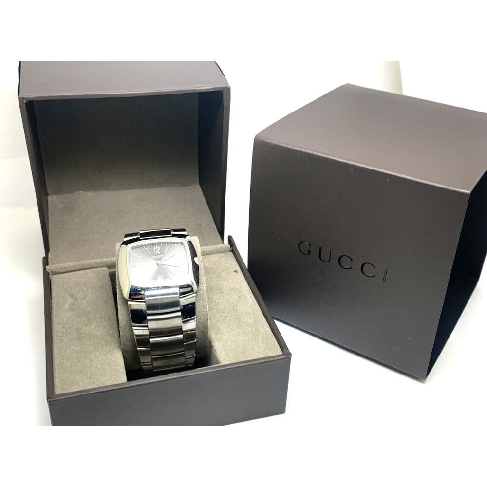 GUCCI Unisex Watch 8500M Swiss Quartz Gray Dial Silver Stainless Steel 34mm - Picture 3 of 14